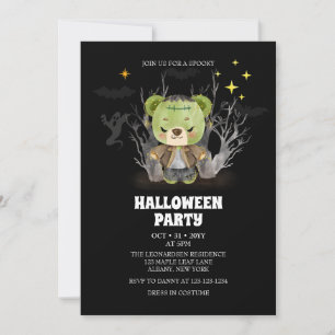 Invitation Frankenstein Monster Éffrayant Ours d'Halloween