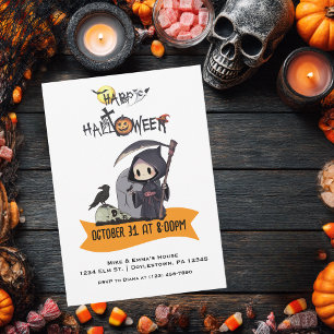Invitation Frankenstein Mummy Grim Reaper mignonne Halloween