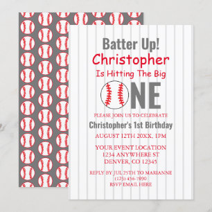 Invitation Frappe ! Baseball 1er anniversaire