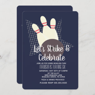 Invitation Frappe de Bowling et fête d'anniversaire