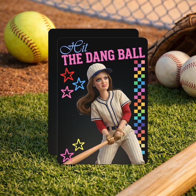 Invitation Frappe donc cette balle, maman de baseball drôle à (Créateur téléchargé)
