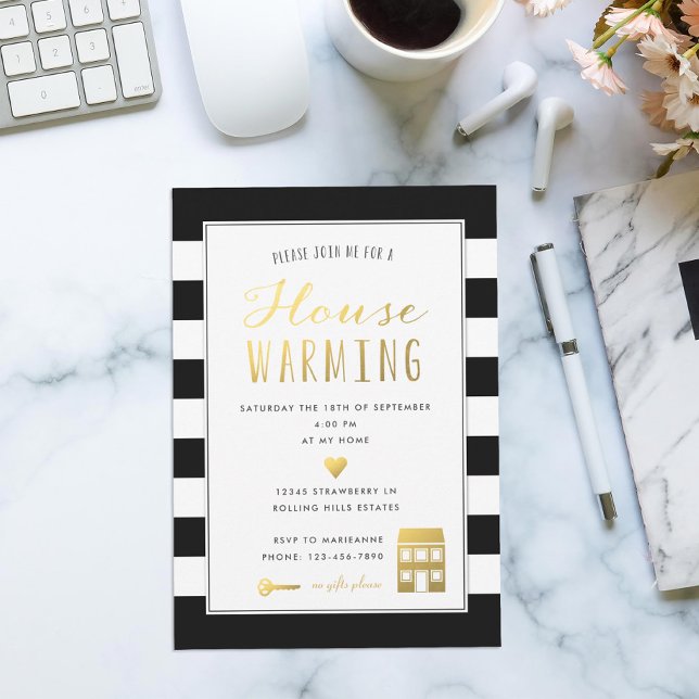 Invitation Frappes noires Fête de chauffage domestique unique (Créateur téléchargé)