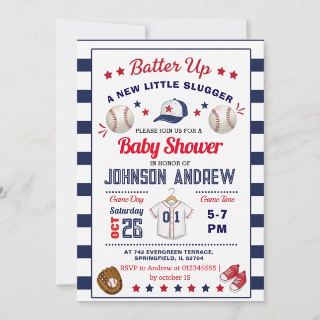 Invitation Frappeur de la Fête de Naissance de Bas (Devant)