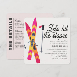Invitation Frappez les pistes Ski d'hiver Bachelorette Party