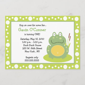 Invitation Freddy Grenouille Froggy Anniversaire 5x7 Invitati
