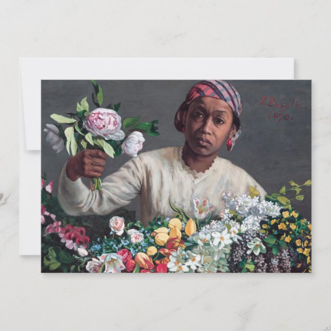 Invitation Frederic Bazille - Jeune Femme avec Pivoines (Devant)