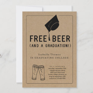 Invitation Free Beer Funny 2025 Graduation Party
