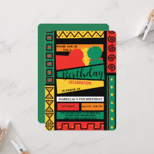 Invitation Freedom afro noir mois d'histoire fête d'anniversa