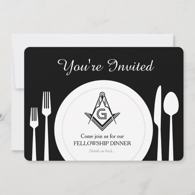 Invitation Freemason, Dîner Masonic Invitation per (Devant)