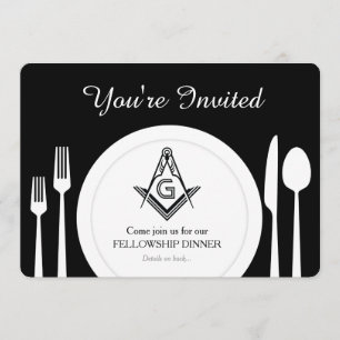 Invitation Freemason, Dîner Masonic Invitation per