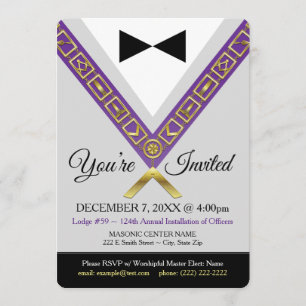 Invitation Freemason - Grand Maître Bijou Masoniqu