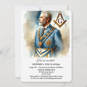 Invitation Freemason Masonry Carré et Compass Masonic