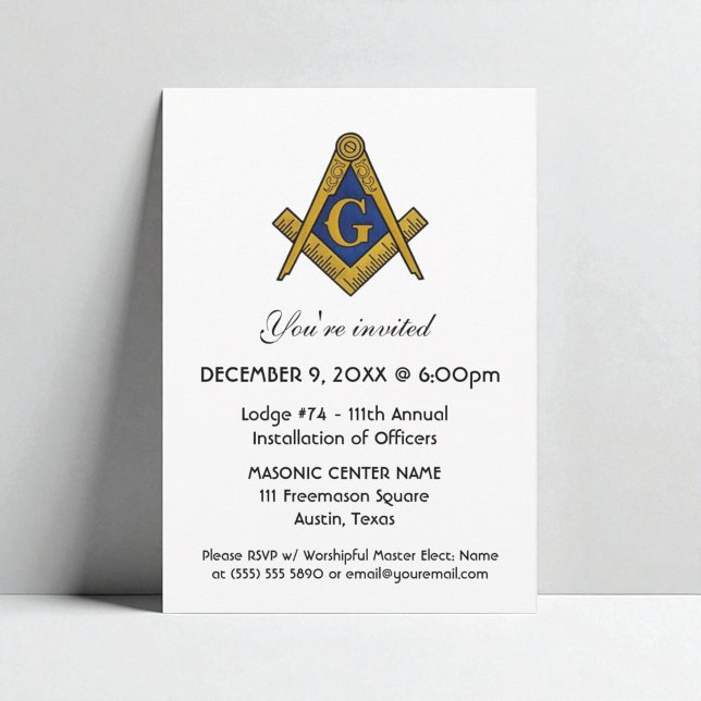 Invitation Freemason Masonry Carré et Compass Masonic (Créateur téléchargé)