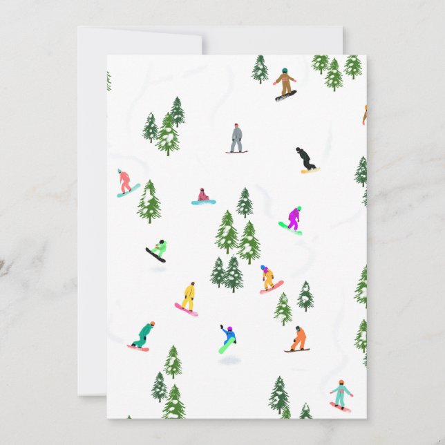 Invitation Freeride Snowboarder Illustration de snowboard (Devant)