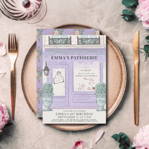 Invitation French Bakery Paris Lavender 1er anniversaire