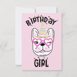 Invitation French Bulldog Frenchie Anniversaire Thème 