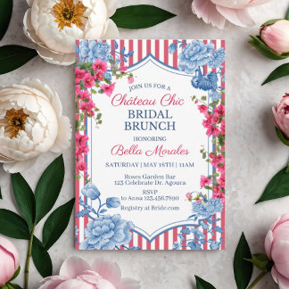 Invitation French Toile Bridal Shower, Garden Party, Bridal 