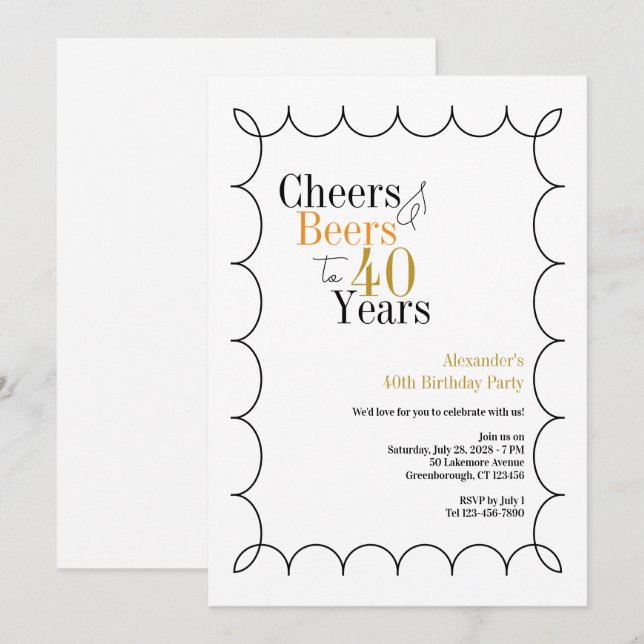 Invitation Frères et bières 40e anniversaire Fête frontière v (Devant / Derrière)
