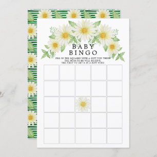Invitation Fresh Daisy Bingo Baby shower Jeu