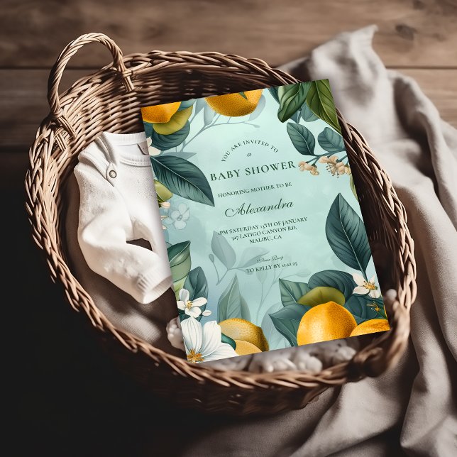 Invitation Fresh Lemon Grove Baby Shower (Créateur téléchargé)