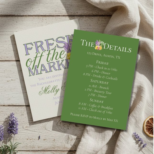 Invitation Fresh Off Market - Personnalisé Moderne Maridal (Celebrate your newly-engaged status in style with this elegant “Fresh Off the Market” design!)