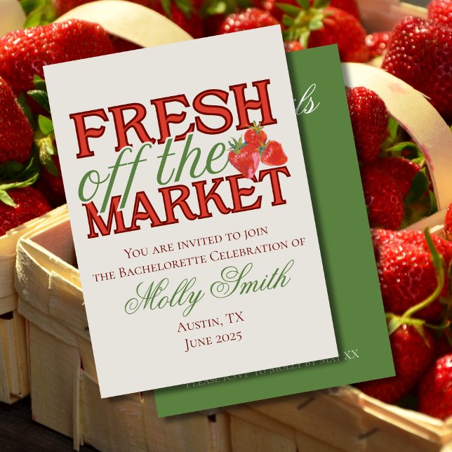 Invitation Fresh Off Market - Personnalisé Moderne Maridal (Fresh Off the Market invite with modern serif font – perfect for engagement or bridal celebrations!)