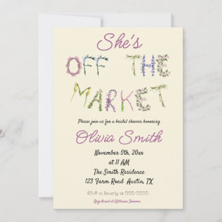 Invitation Fresh off the Market - Fête des mariées