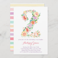 Fresh Printemps Deuxième Anniversaire Fête Invitat