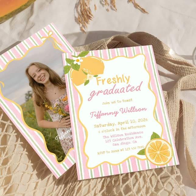 Invitation Freshly Graduated Lemon Graduation Party (Créateur téléchargé)