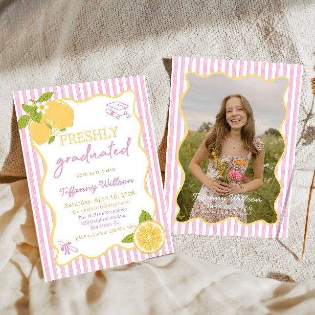Invitation Freshly Graduated Lemon Graduation Party (Créateur téléchargé)