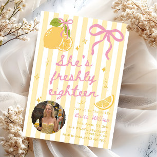 Invitation FRESHLY Seize Citrons Rose & Jaune 18e Anniversair