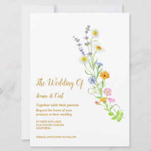 Invitation FREYA Fleur sauvage Mariage simple