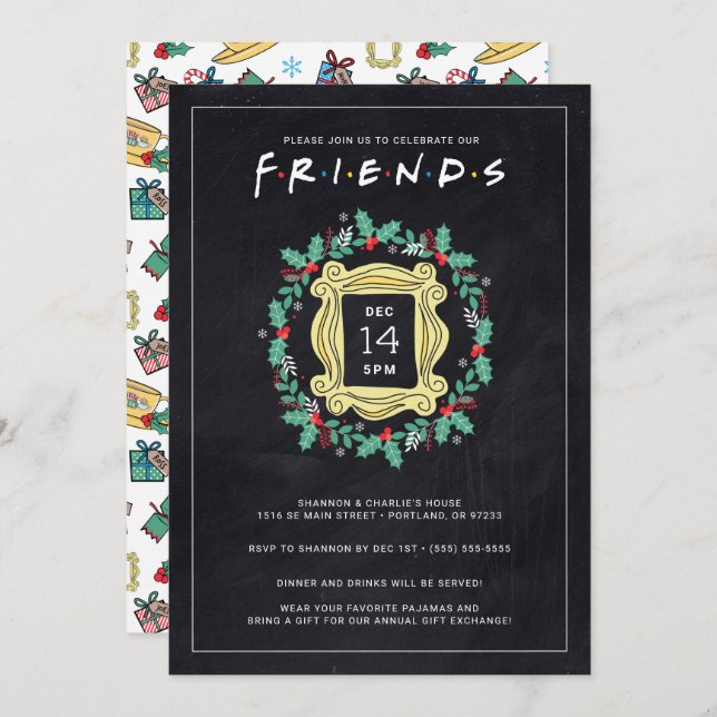 Invitation FRIENDS™ Amies Fêtes Fêtes (Devant / Derrière)