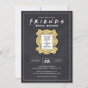 Invitation FRIENDS™ Celui avec la Fête des mariées Chalkboard