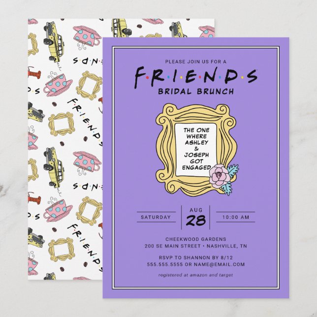 Invitation FRIENDS™ | Celui avec le brunch de mariage (Devant / Derrière)