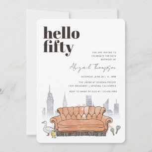 Invitation FRIENDS™ Central Perk Aquarelle 50e Anniversaire