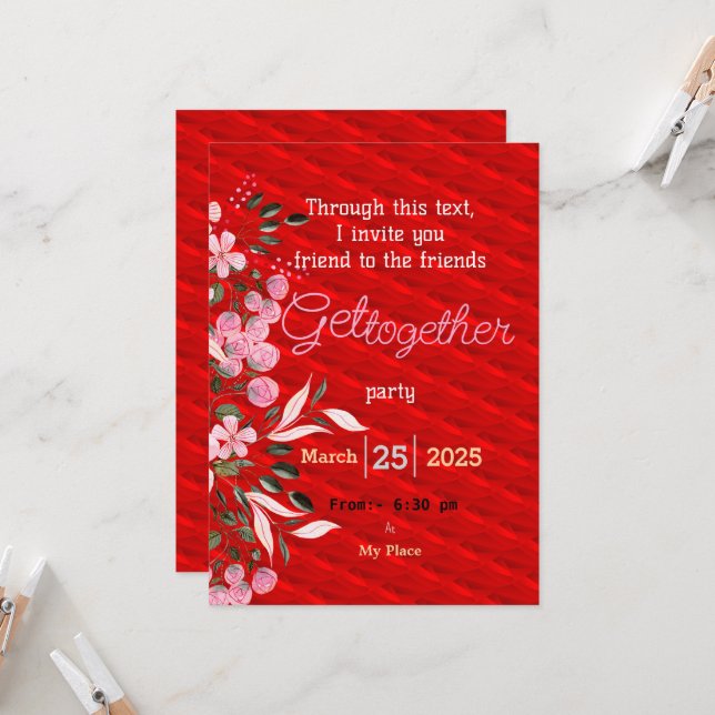 Invitation Friends get together (Devant/Arrière en situation)