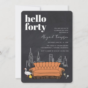 Invitation FRIENDS™ Tableau craie Central Perk 40e annivers