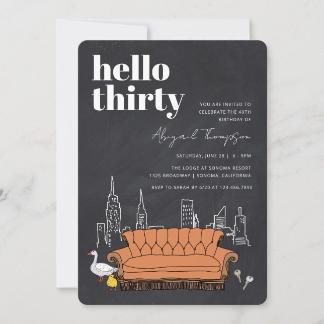 Invitation FRIENDS™ | Tableau de Central Perk pour 30e annive (Devant)