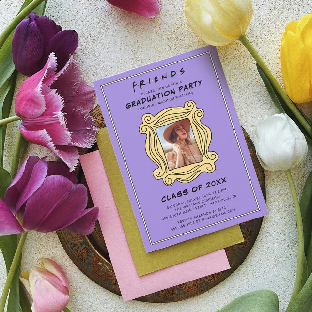 Invitation FRIENDS™ The One With Graduation Party - Photo (Invite on table)