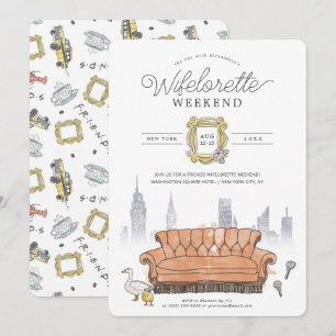 Invitation FRIENDS™   Weekend de fête de Bachelorette aquarel