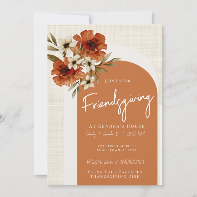 Invitation Friendsgiving d'automne avec Arches (Devant)
