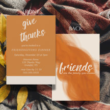 Invitation Friendsgiving Minimaliste Remerciez Ter