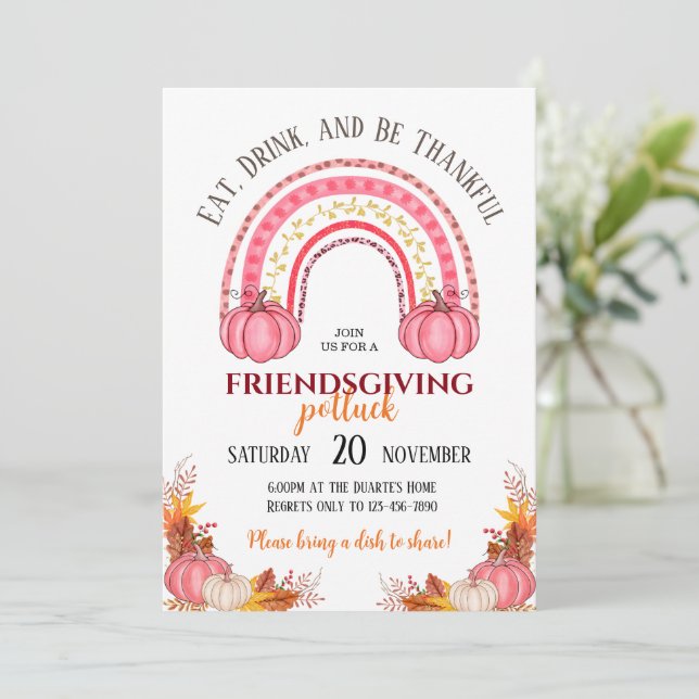 Invitation Friendsgiving Potluck (Debout devant)