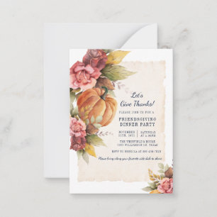 Invitation Friendsgiving Pumpkin Rendons Grâce