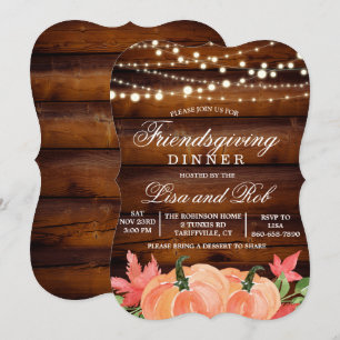 Invitation Friendsgiving Rustique d'Automne Citrou