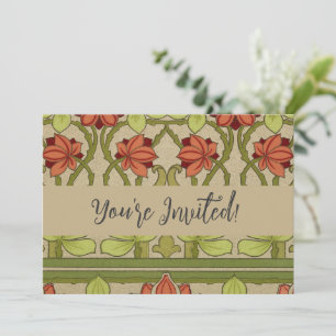 Invitation Frieze Bordure Art Nouveau Floral