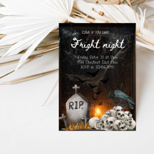 Invitation Fright Night Halloween Party - Bat Cave Thème