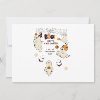 Invitation Frightfully Fun Ghosts – Dessin animé mignon pour 