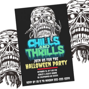 Invitation Frissons et frissons Graphique crâne Halloween Hor
